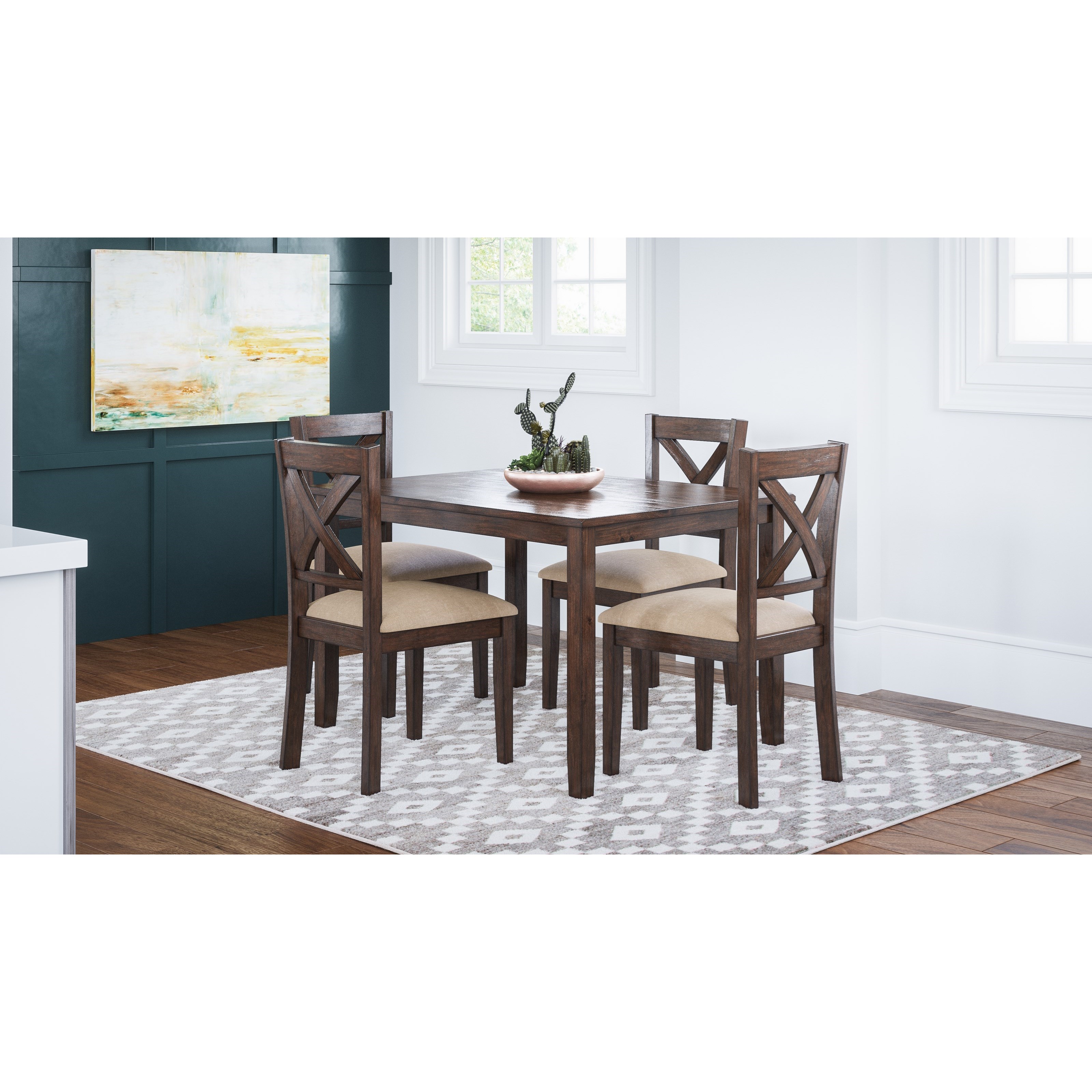 Jofran Brinkley 541343353 5 Piece Dining Set includes Table and 4